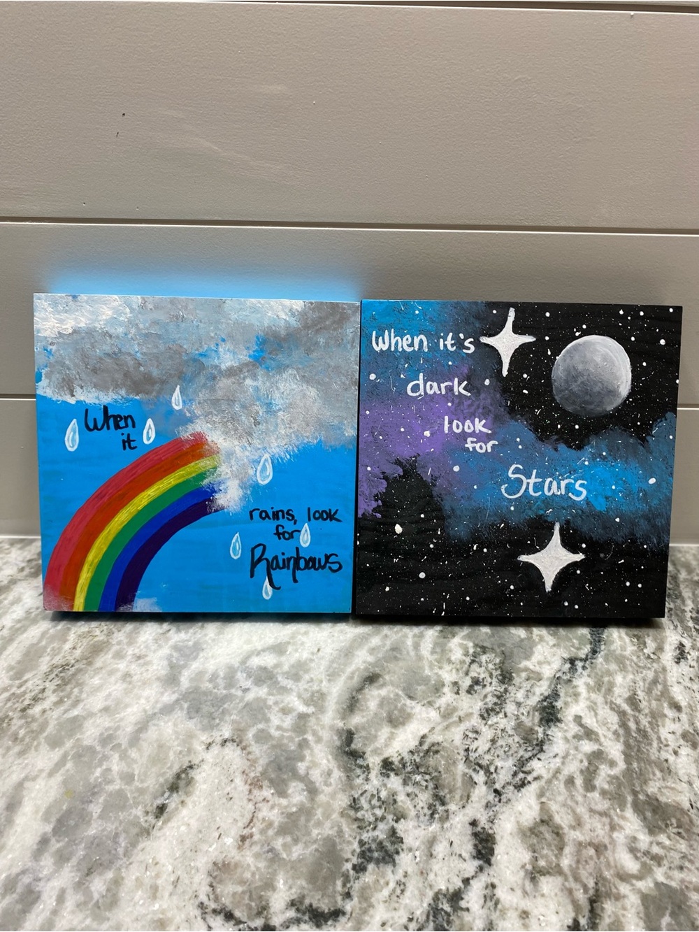 Colorful Inspirational Wood Canavs Art Set